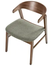 Set di 2 sedie da pranzo LILLY Tessuto Verde scuro/Marrone_1016068