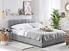 Ottoman Bed DREUX Fabric Light Grey 140 x 200 cm (EU Double)