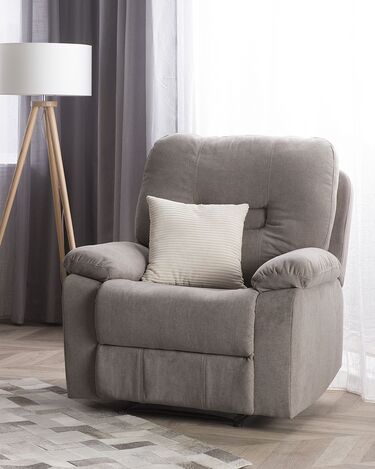 Fabric Manual Recliner Chair Taupe Beige BERGEN