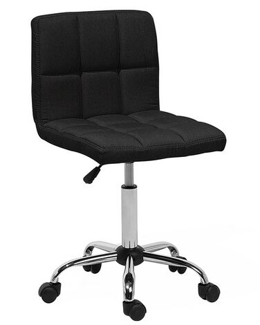 Fabric Armless Desk Chair Black MARION