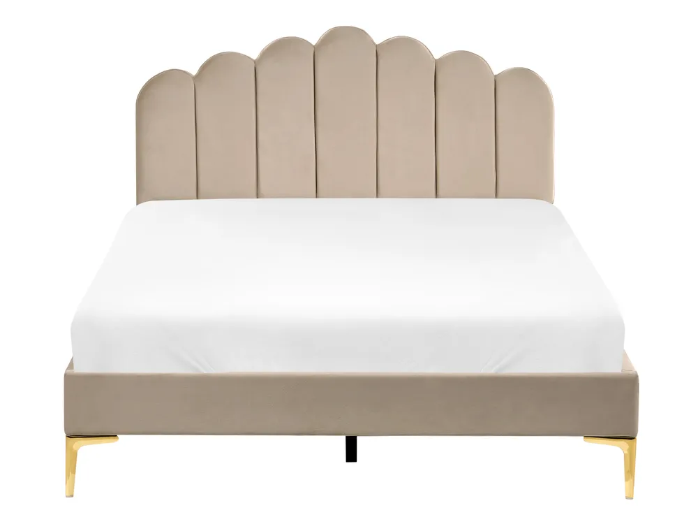 Letto Velluto SAUVIAN 140 x 200 cm Tortora_1014541