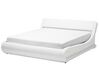 Bílá kožená postel s úložištěm 180x200 cm AVIGNON_689747