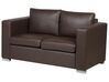 Leather Living Room Set Brown HELSINKI_740928