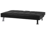 Sofa Bed 3 Seater ROXEN Faux Leather Black_701816