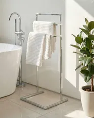 Towel Stand MELINCUE Metal Silver_1050172