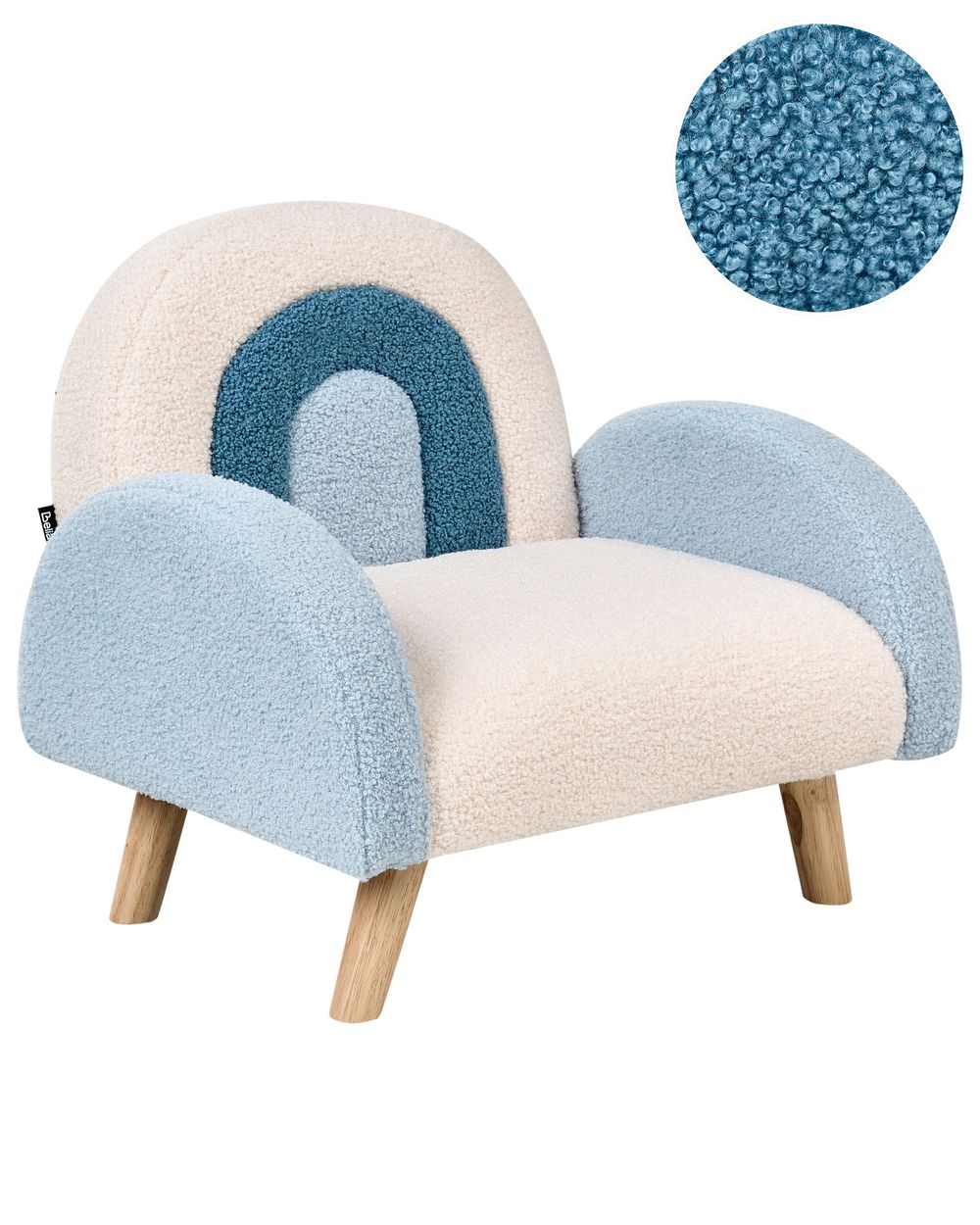 Kids Armchair Rainbow OMBO Boucle Light Blue