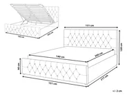 Ottoman Bed AMIENS Fabric Light Grey 140 x 200 cm (EU Double)_976139