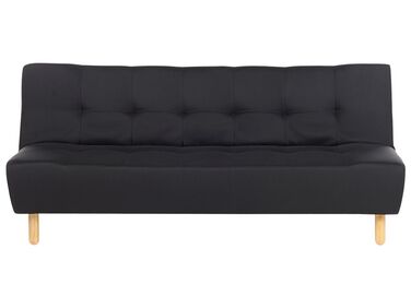 Canapé-lit 3 places en tissu noir ALSTEN