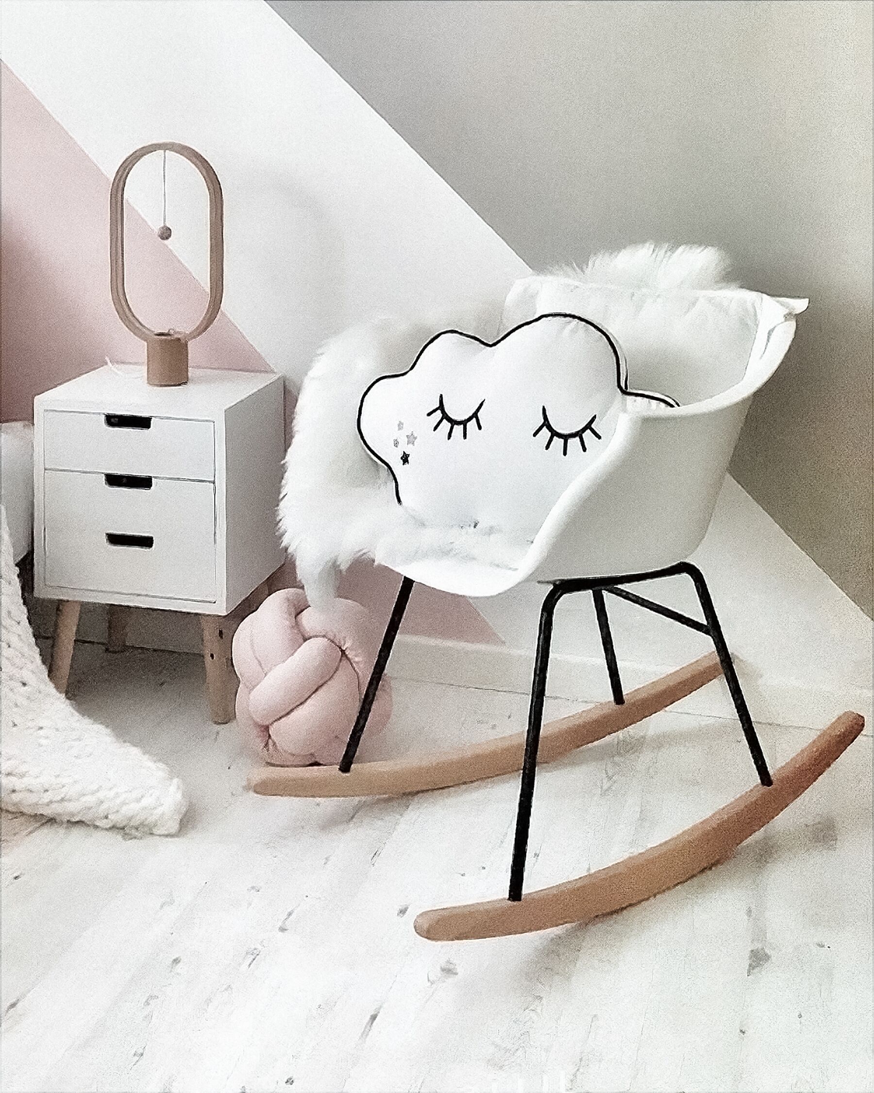 Krzesło bujane białe HARMONY_722608