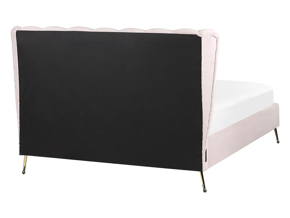 Bed Velvet MIRIBEL 140 x 200 cm (EU Double) Pastel Pink_870517