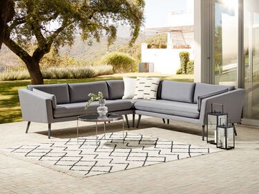 5 Seater Modular Garden Corner Sofa Grey LORETELLO