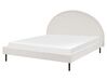 Čalouněná buklé postel 160 x 200 cm bílá MARGUT_887260