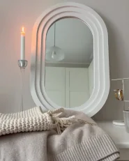 Wall Mirror MASSILLY 43 cm 69 cm White_1171025
