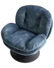Swivel Armchair NOLVIK Velvet Dark Blue_965793