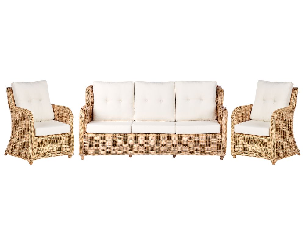 Set di divani da giardino 5 posti ALESSANO Rattan Naturale