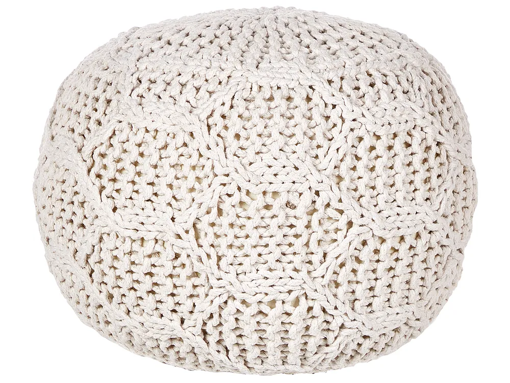 Pouf lavorato a mano in macramé 45x30 cm in cotone cod mxl 94555