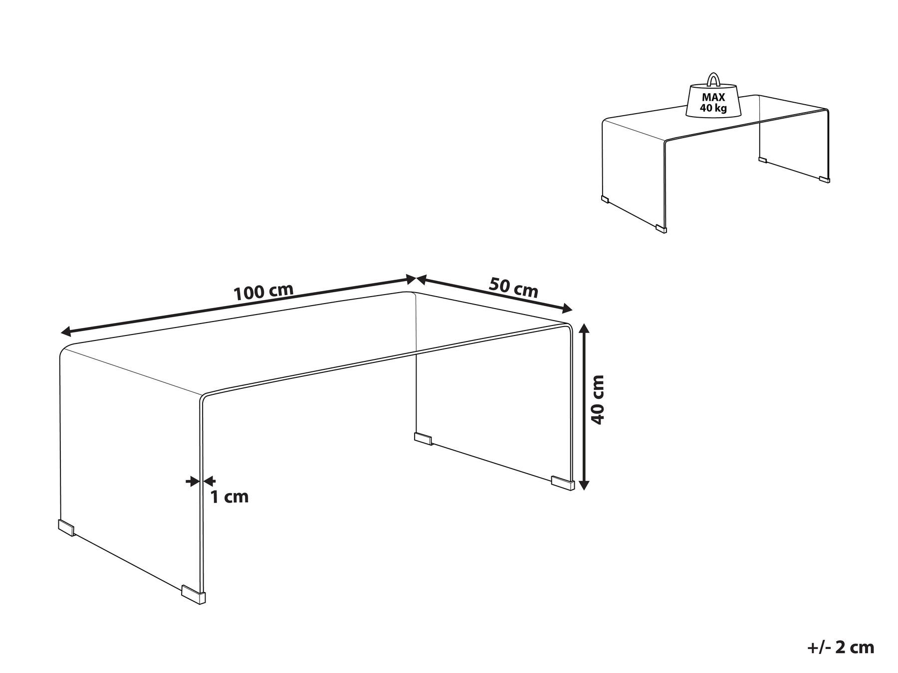 Coffee Table KENDALL Tempered Glass Brown_975669