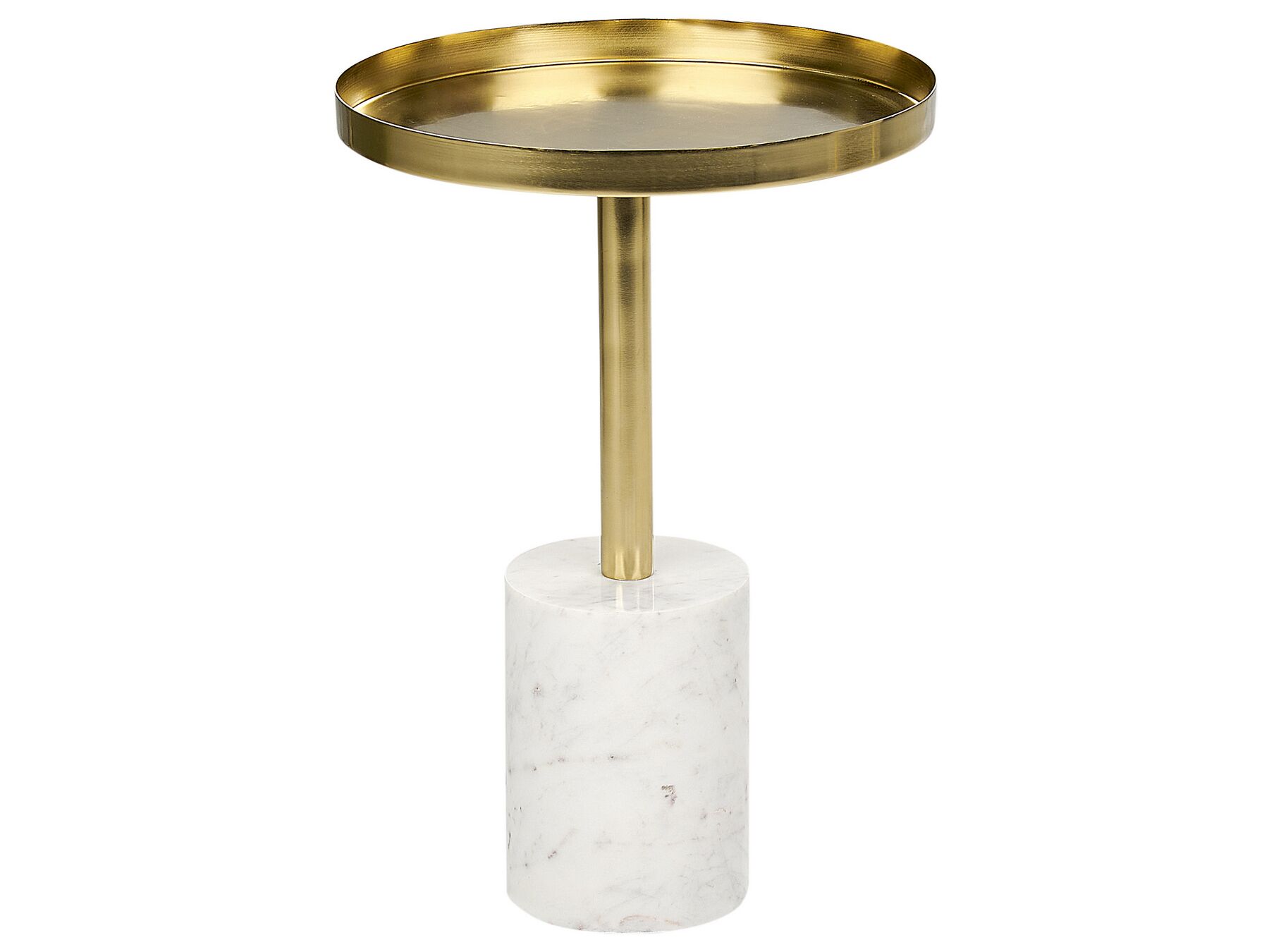 Kovový odkládací stolek zlatá a bílá CAMELO_912782
