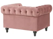 Living Room Set 4 Seater CHESTERFIELD Velvet Pink_778877