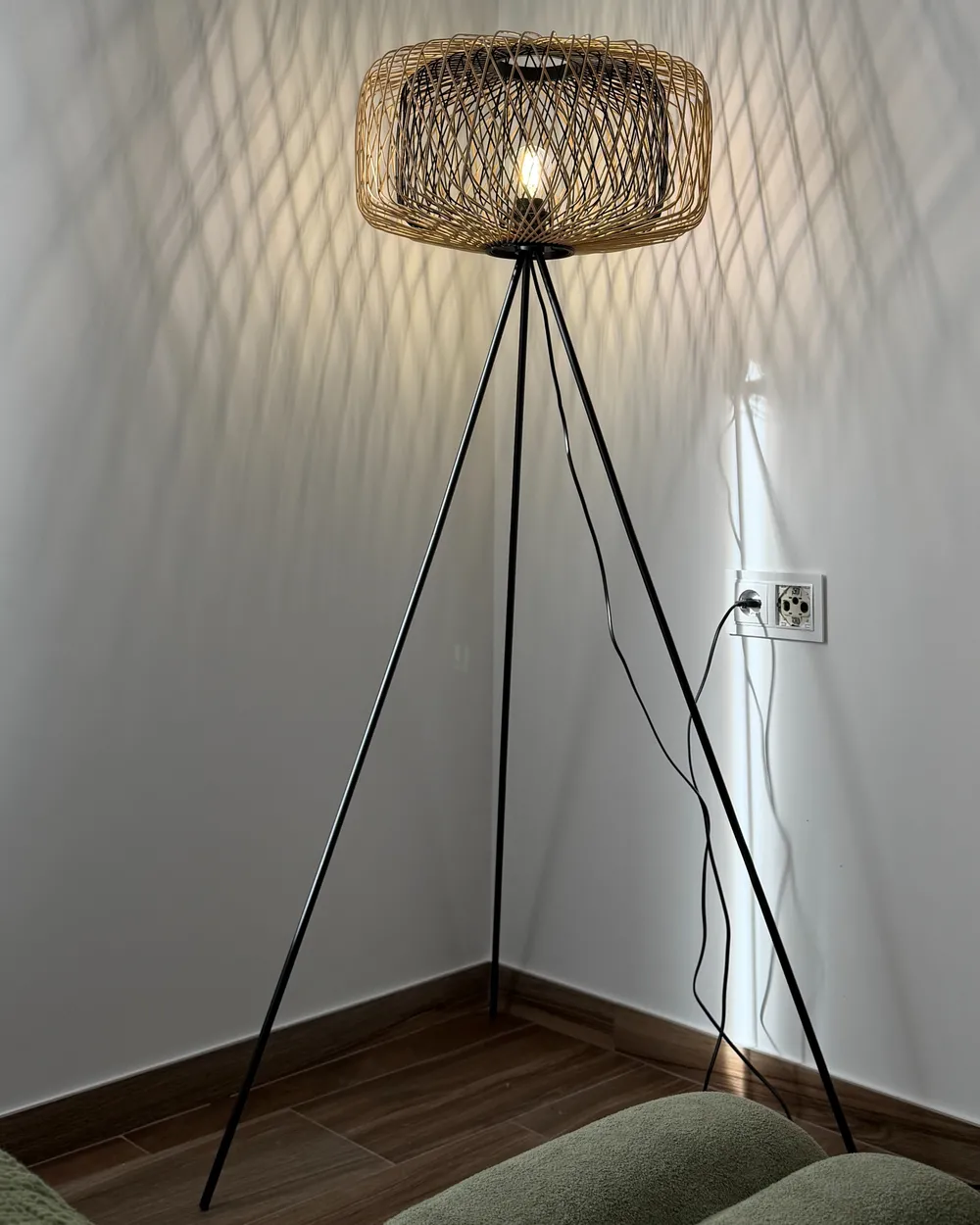 Lampada da pavimento JAVARI Bambù Marrone/Nero_1046632