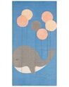 Tapis enfant imprimé baleine en coton 80 x 150 cm bleu BALABANG_864144