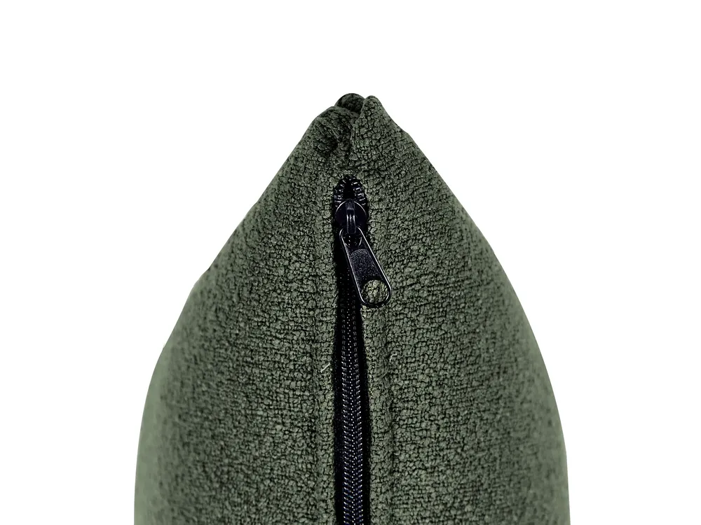 Left-Hand Chaise Longue CHEVANNES Boucle Dark Green_877231