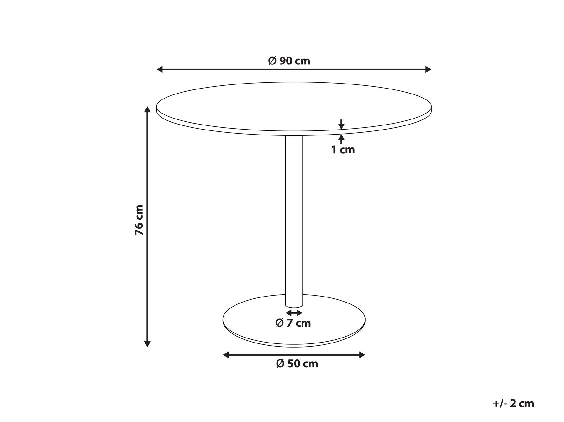 Dining Table TINO Light Beige 90 cm 90 cm_1078257