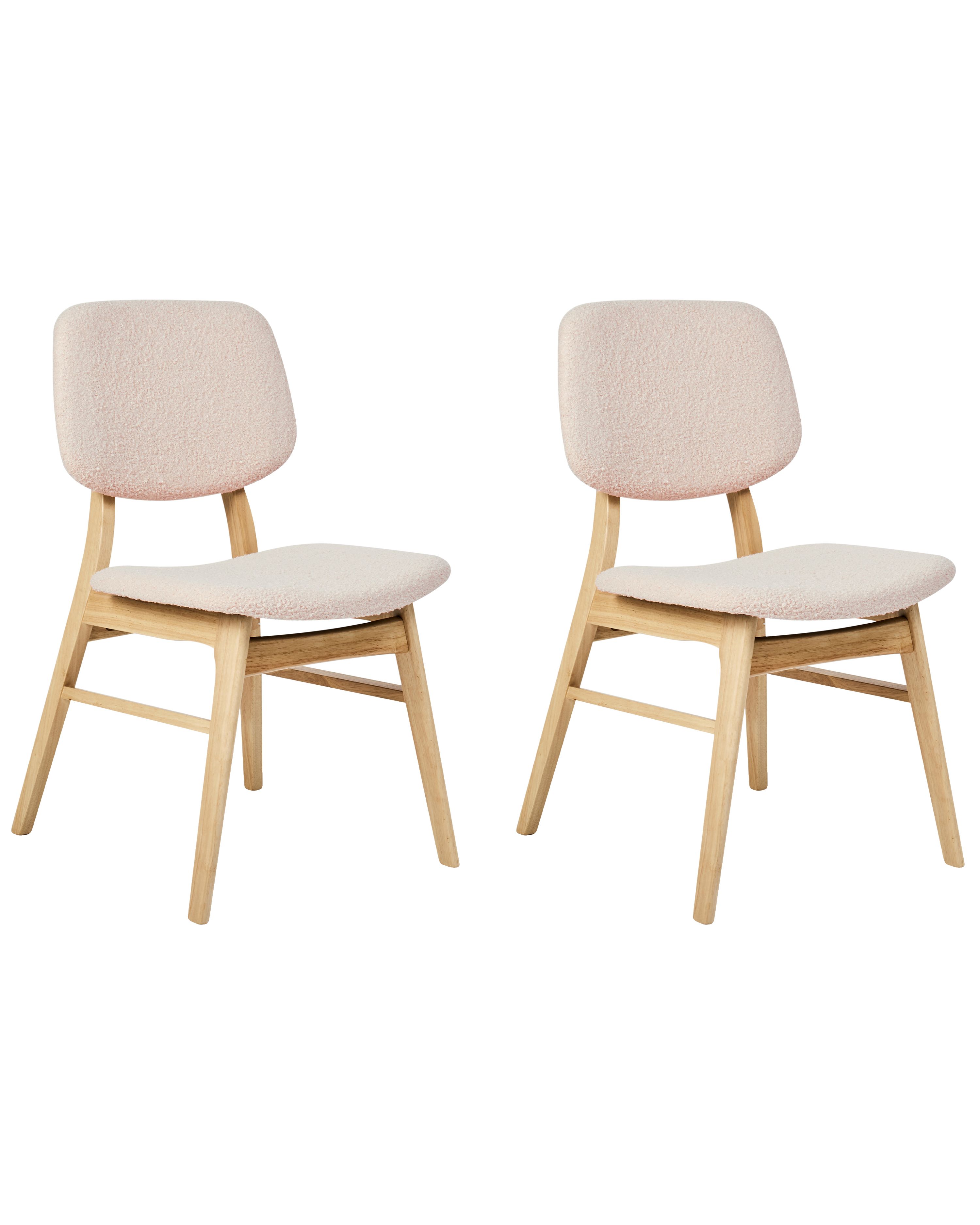 Sett med 2 spisestoler ELAINE Heltre Lysebrun/beige | Beliani.no