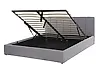 Ottoman Bed DREUX Fabric Light Grey 140 x 200 cm (EU Double)