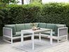 Lounge Set Aluminium weiß / hellbraun 6-Sitzer linksseitig Auflagen grün CASTELLA_933994