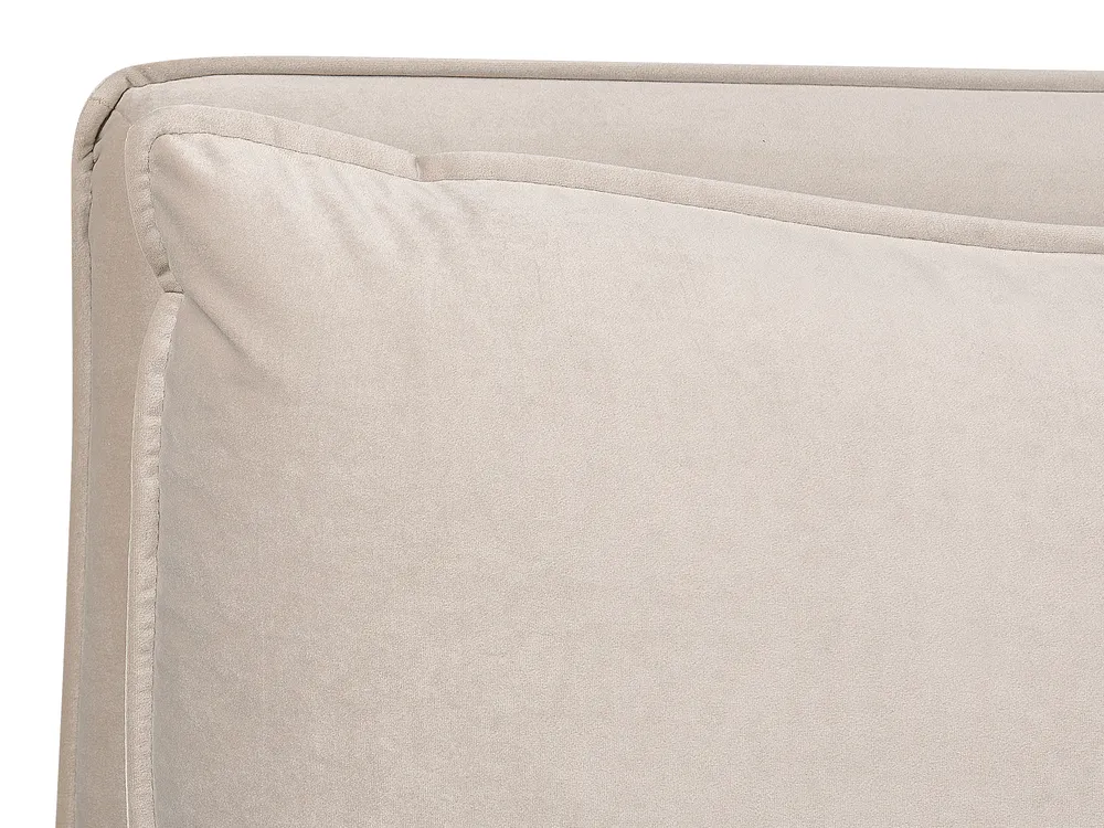 Ottoman Bed BAJONNA Velvet Beige 160 x 200 cm (EU King Size)_871274