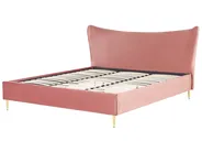 Letto Velluto CHALEIX 180 x 200 cm Rosa pesca_857025