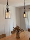 Metal Pendant Lamp Black BASHILO_824836