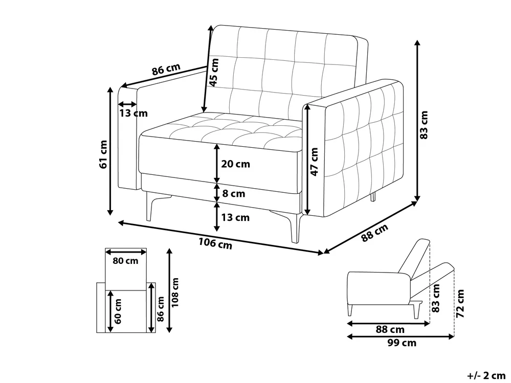 Armchair ABERDEEN Faux Leather White_1038790