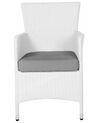 Lot de 2 chaises de jardin blanches avec coussins gris ITALY_763666