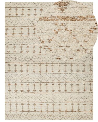 Dywan z tkaniny konopnej 300 x 400 cm beżowy SANAO