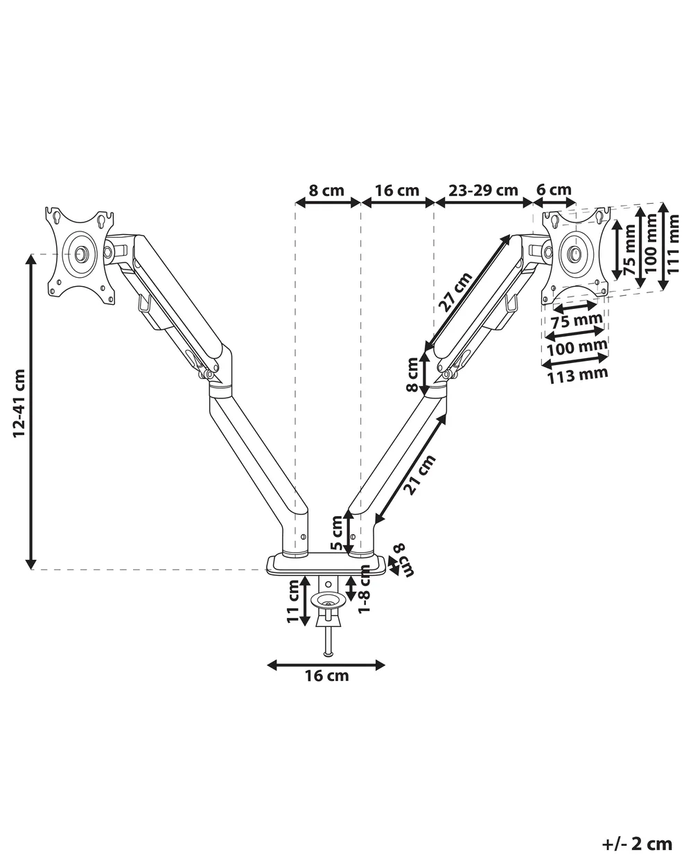 Dual Monitor Arm MARM Black_1016534