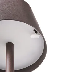 Wireless LED Table Lamp BACEIRO with Dimmer Metal Brown_1041976