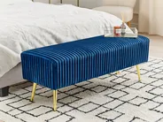 Upholstered Bench PATERSON Velvet Blue_860434