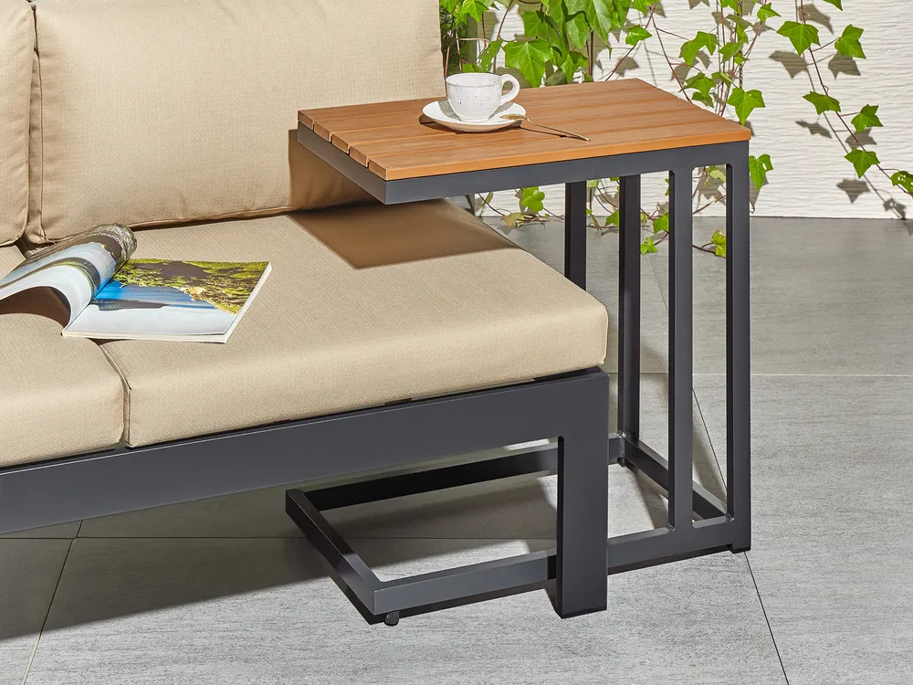 Outsunny Tuintafel bijzettafel opvouwbare poly-rotan bloemenstandaard Outsunny Tuintafel bijzettafel opvouwbare poly-rotan bloemenstandaard