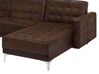 5 Seater U-Shaped Modular Faux Leather Sofa Brown ABERDEEN_717289