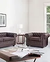 Armchair CHESTERFIELD Leather Brown