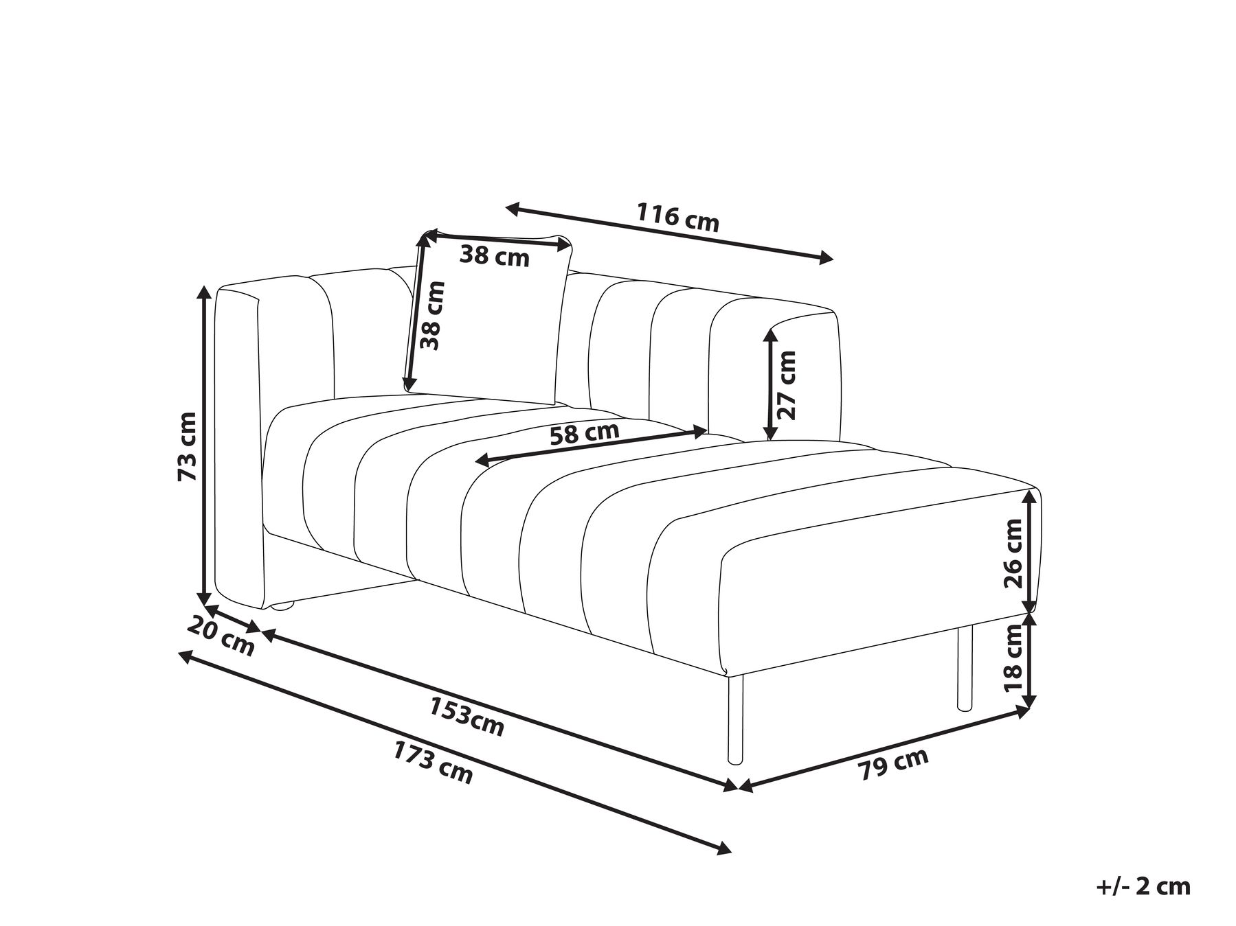 Left Hand Chaise Lounge Pink LANNILS_942010
