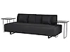 Sofa 3 Seater SOKNA with Tables Fabric Black