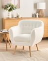 Fauteuil en bouclé blanc MELBY_927250