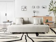 Sofa 3 Seater SOKNA with Tables Fabric Off-White_952798