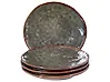 Set of 4 Side Plates THYME Stoneware Dark Green 22 cm