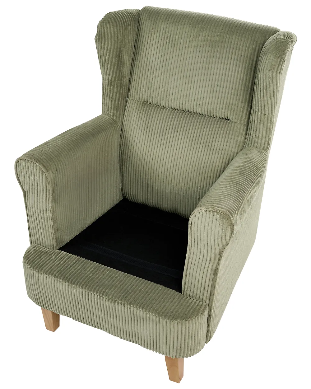 Wingback Chair ABSON Corduroy Green_1185978