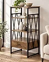 3 Tier Shelving Unit KEENE 101 cm Dark Brown