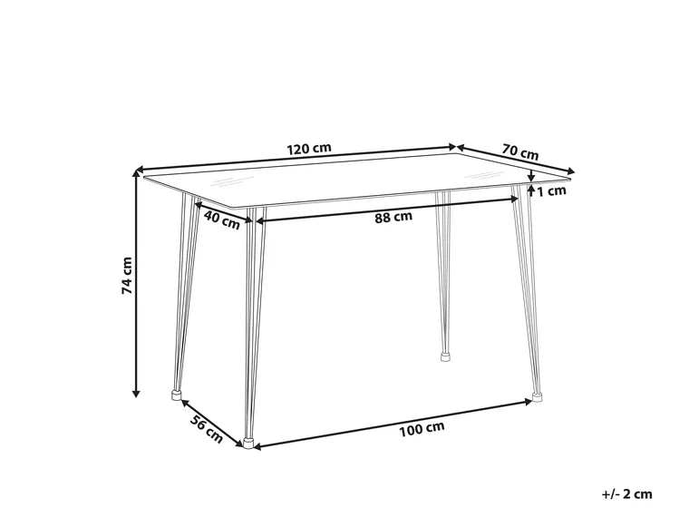 Tavolo da Pranzo Rettangolare Piano in Vetro Postazione di Lavoro Tavolo Trasparente da Sala Pranzo Gambe in Acciaio - Nero [en.casa] | Leroy Merlin